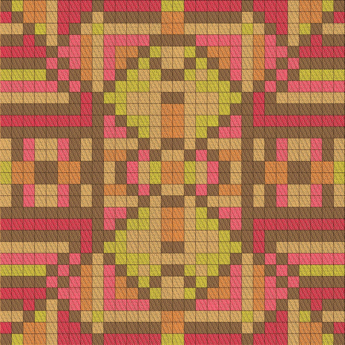 Round Patterned Red Rug, pat689org