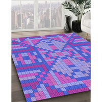 Patterned Light Slate Blue Rug, pat689pur