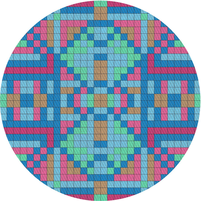 Sideview of Patterned Purple Modern Rug, pat689