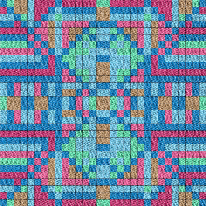 Square Patterned Purple Modern Rug, pat689