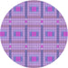 Square Patterned Bright Lilac Purple Rug, pat690pur