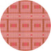 Square Patterned Fire Red Rug, pat690rd