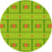 Square Patterned Green Rug, pat690yw