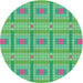 Sideview of Patterned Lime Mint Green Novelty Rug, pat690