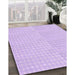 Machine Washable Transitional Bright Lilac Purple Rug in a Family Room, wshpat691pur