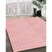 Machine Washable Transitional Pastel Red Pink Rug in a Family Room, wshpat691rd