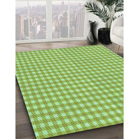 Patterned Green Yellow Green Rug, pat692grn