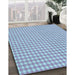 Machine Washable Transitional Light Purple Blue Rug in a Family Room, wshpat692lblu