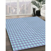 Patterned Light Purple Blue Rug, pat692lblu