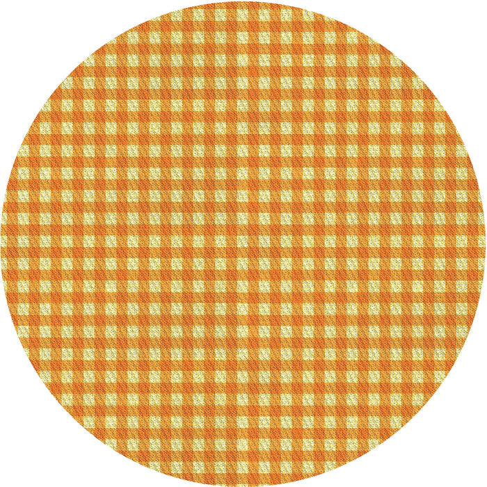 Square Patterned Neon Orange Rug, pat692yw