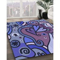 Patterned Blue Rug, pat694blu