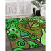 Machine Washable Transitional Green Rug in a Family Room, wshpat694grn