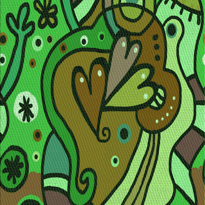 Patterned Green Rug, pat694grn