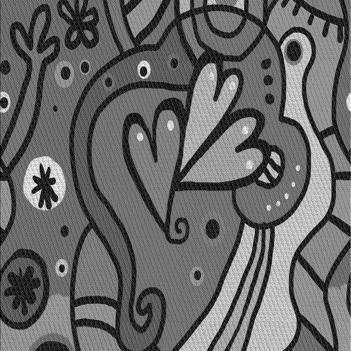 Patterned Dark Gray Black Rug, pat694gry