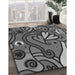 Machine Washable Transitional Dark Gray Black Rug in a Family Room, wshpat694gry