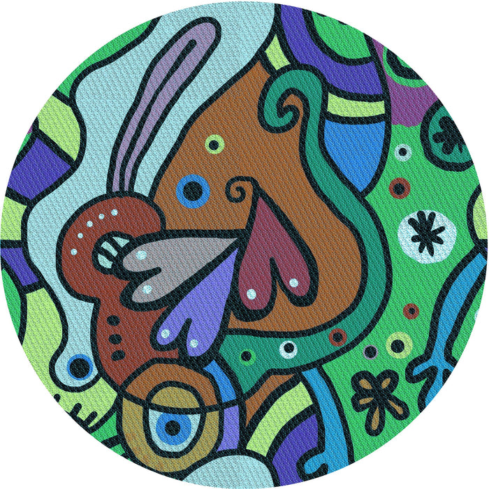 Square Patterned Plum Purple Rug, pat694lblu