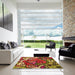 Machine Washable Transitional Caramel Brown Rug in a Kitchen, wshpat694org