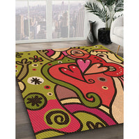 Patterned Caramel Brown Rug, pat694org