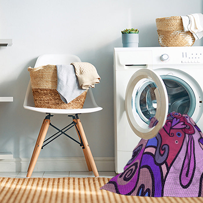 Machine Washable Transitional Orchid Purple Rug in a Washing Machine, wshpat694pur