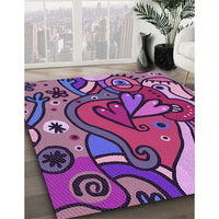 Patterned Orchid Purple Rug, pat694pur