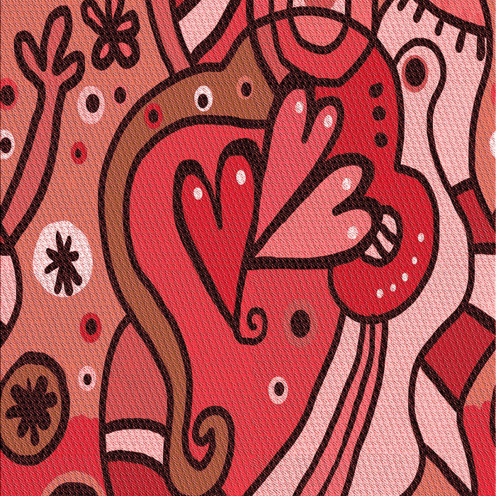 Patterned Cranberry Red Rug, pat694rd