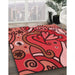 Machine Washable Transitional Cranberry Red Rug in a Family Room, wshpat694rd
