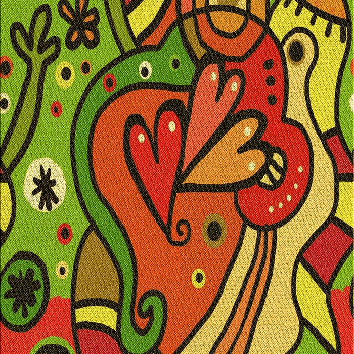 Patterned Pistachio Green Rug, pat694yw