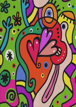 Patterned Purple Maroon Purple Modern Rug, pat694