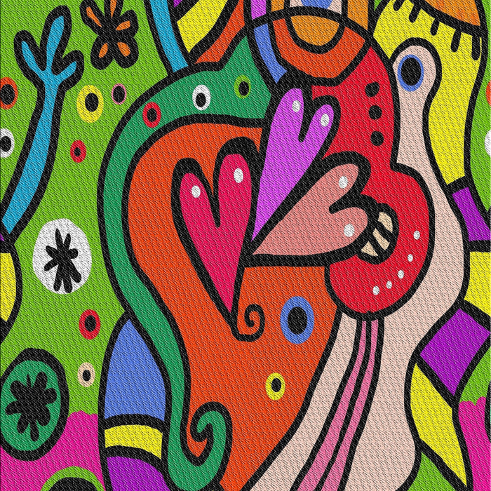 Patterned Purple Maroon Purple Modern Rug, pat694