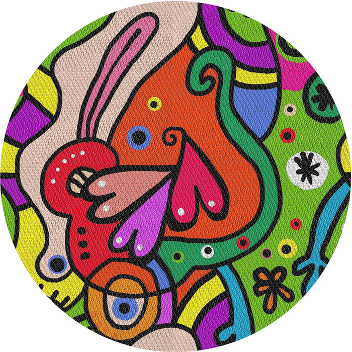 Square Machine Washable Transitional Purple Maroon Purple Rug, wshpat694