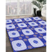 Patterned Blue Orchid Blue Rug in Family Room, pat695blu