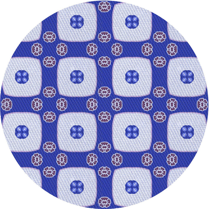 Square Machine Washable Transitional Blue Orchid Blue Rug in a Living Room, wshpat695blu