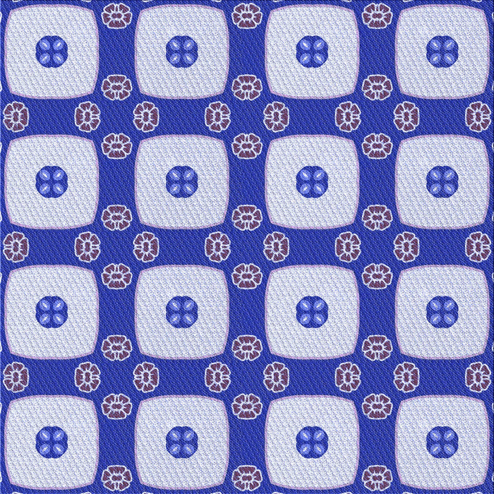 Round Patterned Blue Orchid Blue Rug, pat695blu