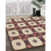 Machine Washable Transitional Chestnut Brown Rug in a Family Room, wshpat695brn