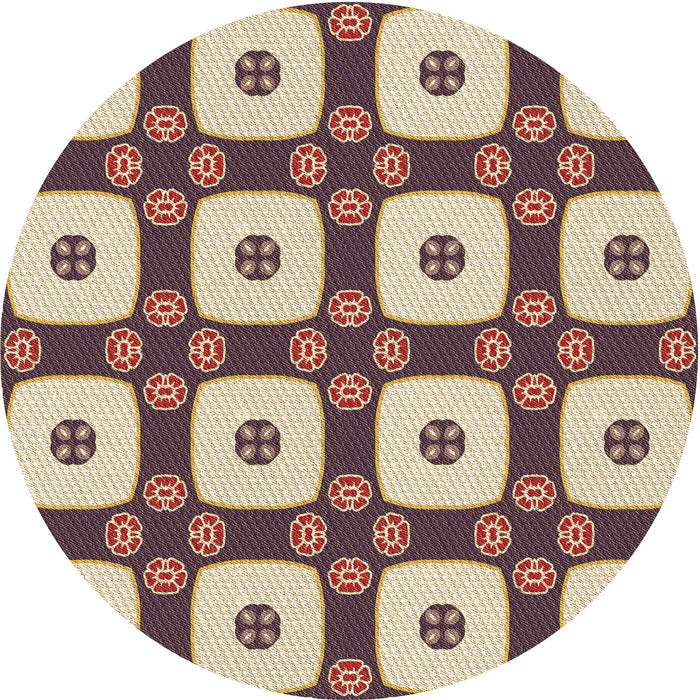 Square Machine Washable Transitional Chestnut Brown Rug in a Living Room, wshpat695brn