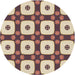 Square Patterned Chestnut Brown Rug, pat695brn