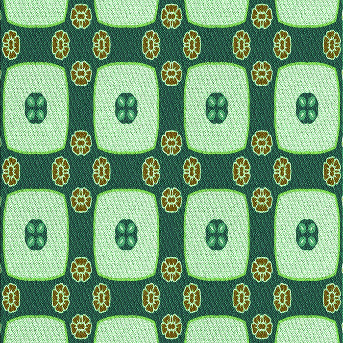 Machine Washable Transitional Medium Forest Green Rug, wshpat695grn