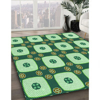 Patterned Medium Forest Green Rug, pat695grn