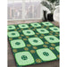 Patterned Medium Forest Green Rug in Family Room, pat695grn