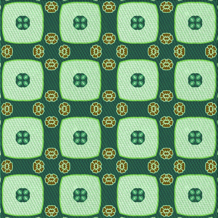 Round Machine Washable Transitional Medium Forest Green Rug, wshpat695grn