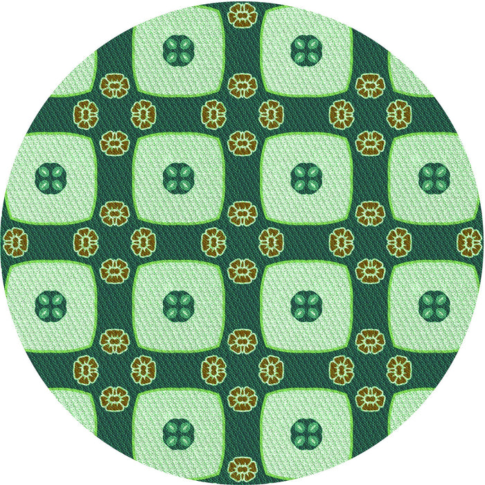 Square Patterned Medium Forest Green Rug, pat695grn
