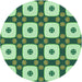 Square Patterned Medium Forest Green Rug, pat695grn