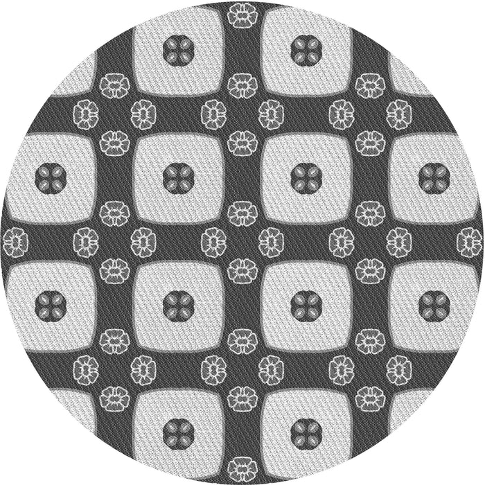 Square Patterned Gray Rug, pat695gry