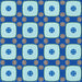 Round Patterned Blue Rug, pat695lblu