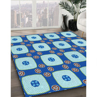 Patterned Blue Rug, pat695lblu