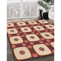 Patterned Pastel Orange Rug, pat695org