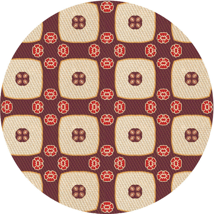 Square Patterned Pastel Orange Rug, pat695org