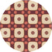 Square Patterned Pastel Orange Rug, pat695org