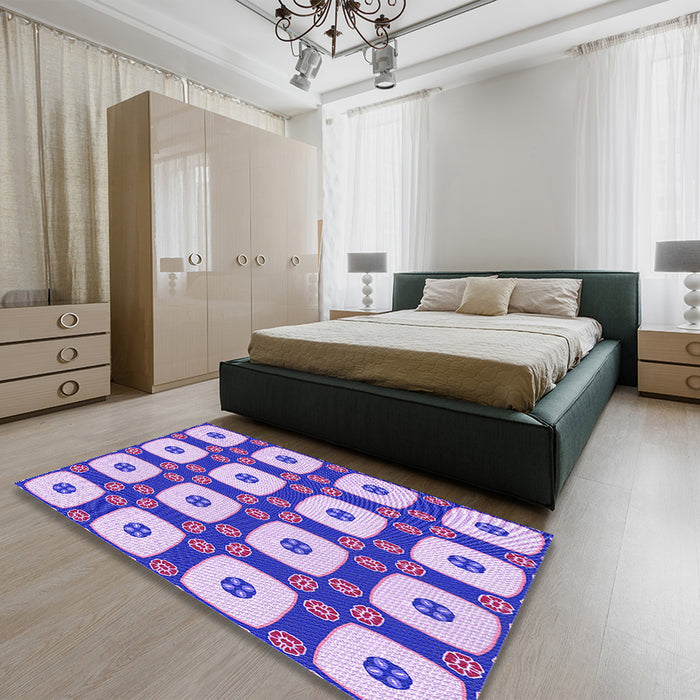 Patterned Amethyst Purple Rug in a Bedroom, pat695pur