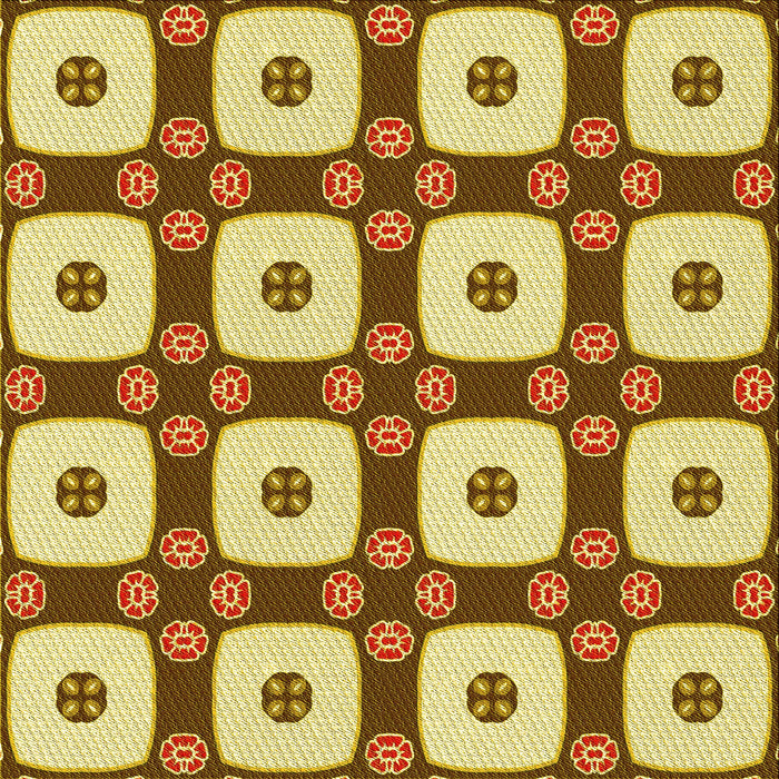 Round Machine Washable Transitional Mahogany Brown Rug, wshpat695yw